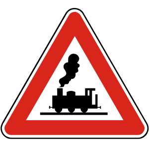 Značka A 26 - Železničné priecestie bez závor - upozorňuje na miesto, kde je železničné priecestie, ktoré nie je vybavené mechanickým zabezpečovacím zariadením.