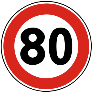 Značka B 31a - Najvyššia dovolená rýchlosť - zakazuje vodičovi prekročiť rýchlosť v kilometroch za hodinu vyznačenú číslom na značke; značka končí platnosť predchádzajúcej značky B31a s iným údajom na značke, ak nie je skôr skončená inak.